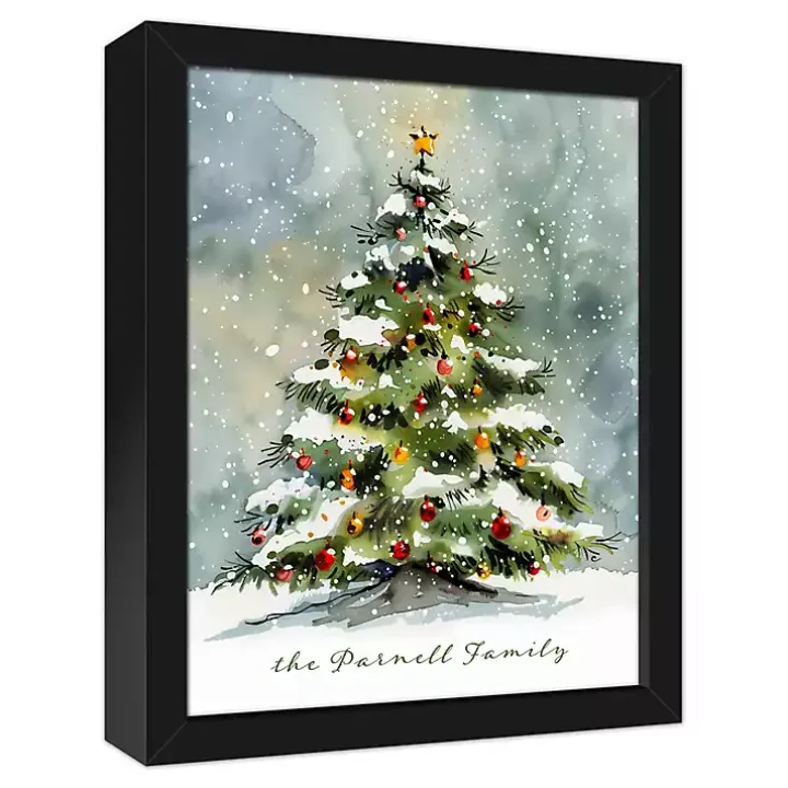 Personalized Watercolor Christmas Canvas Art Print