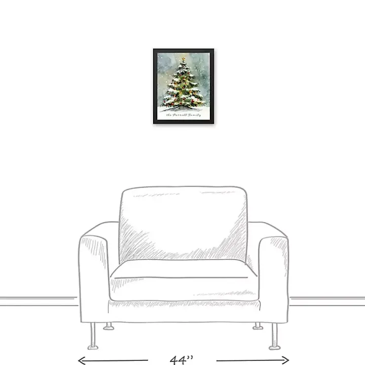 Personalized Watercolor Christmas Canvas Art Print
