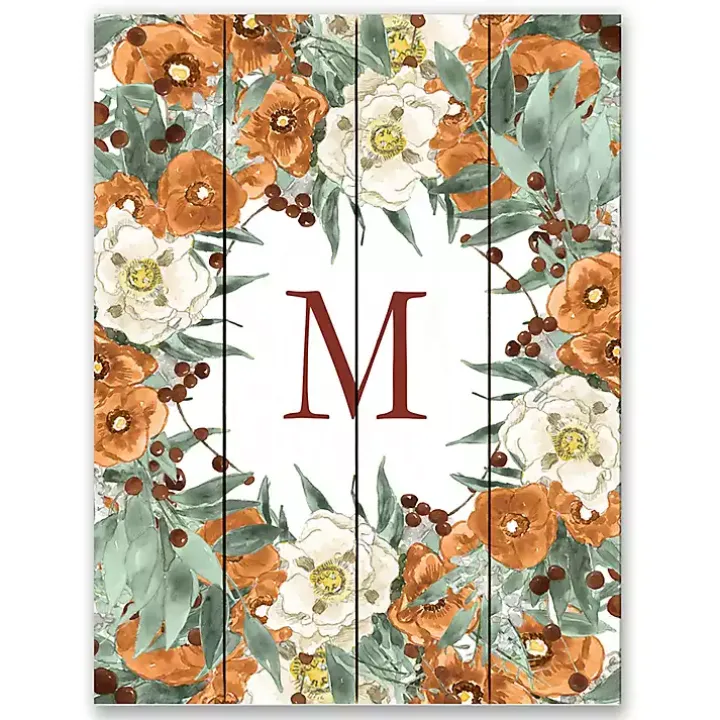 Personalized Watercolor Flowers Wood Wall Plaque