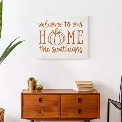 Personalized Welcome Home Fall Canvas Art Print
