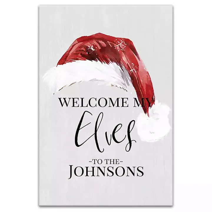 Personalized Welcome My Elves Canvas Wall Plaque