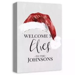 Personalized Welcome My Elves Canvas Wall Plaque