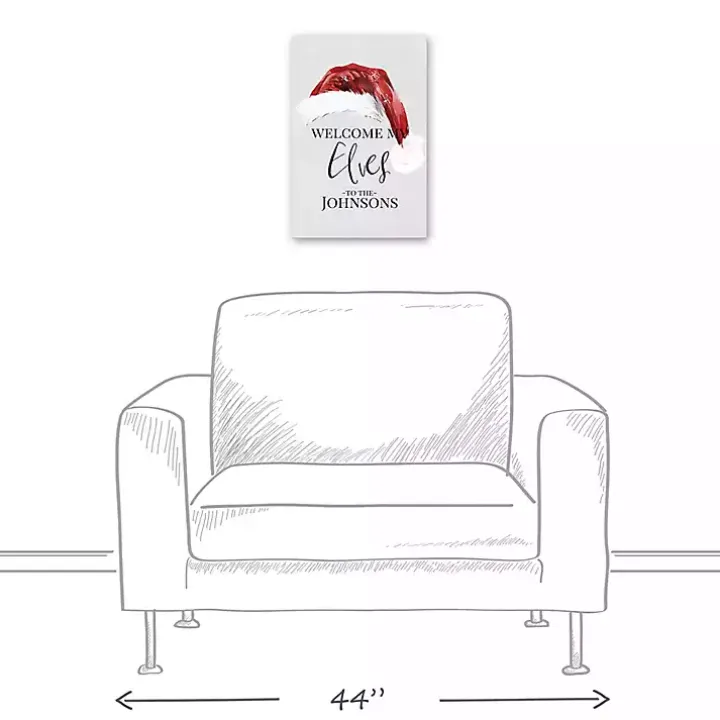 Personalized Welcome My Elves Canvas Wall Plaque