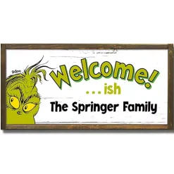Personalized Welcome-ish Grinch Wall Plaque