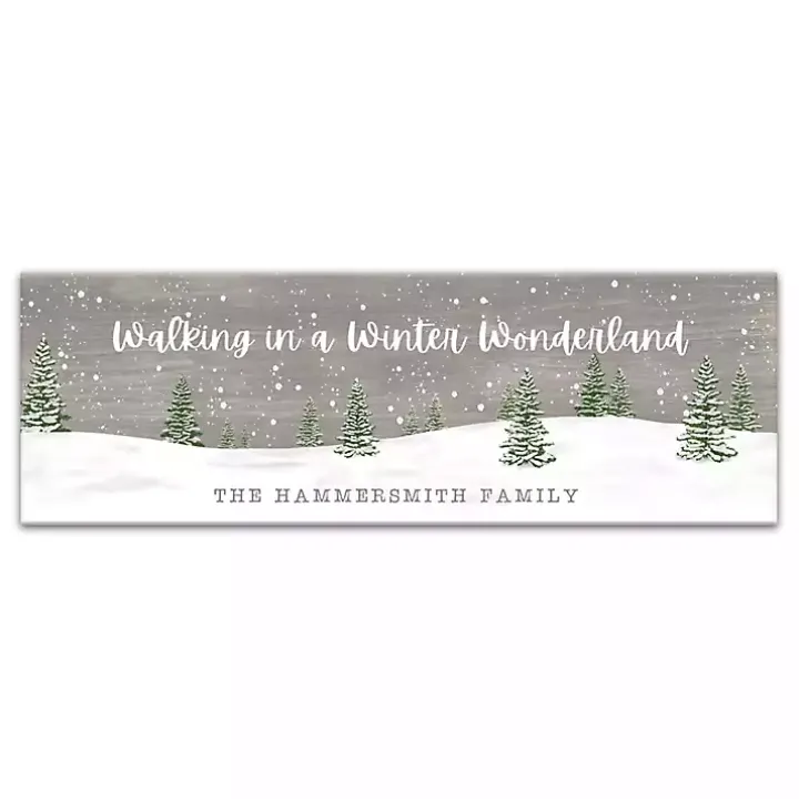Personalized Winter Wonderland Canvas Wall Plaque