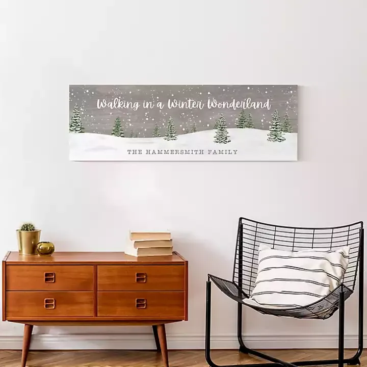 Personalized Winter Wonderland Canvas Wall Plaque
