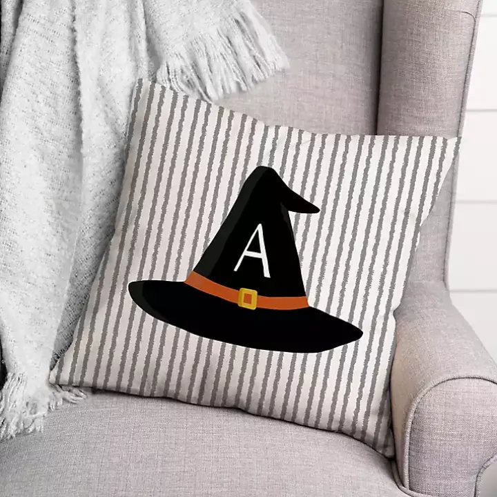 Personalized Witch's Hat Monogram Pillow