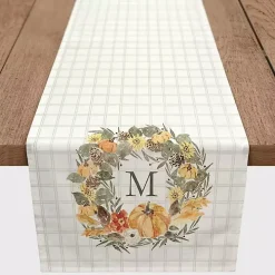 Personalized Wreath Monogram Table Runner, 90 in.