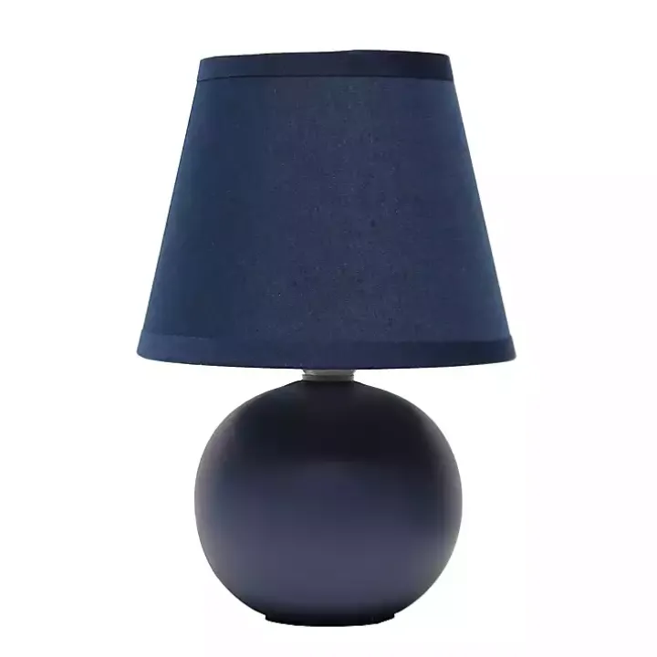 Petite Blue Orb Ceramic Table Lamp
