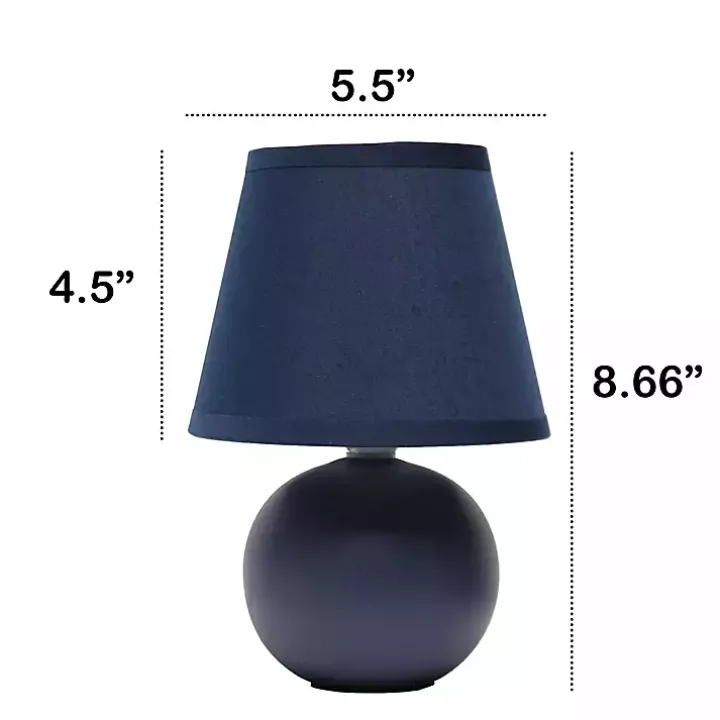 Petite Blue Orb Ceramic Table Lamp