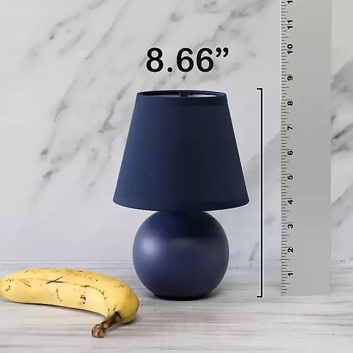 Petite Blue Orb Ceramic Table Lamp