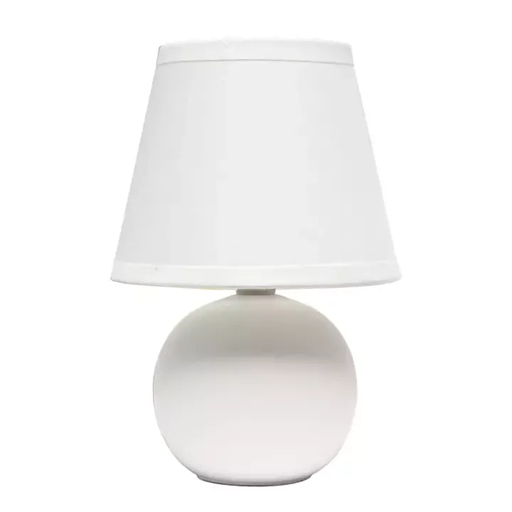 Petite Off White Orb Ceramic Table Lamp