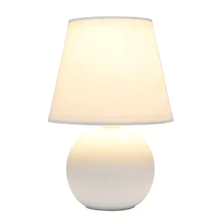 Petite Off White Orb Ceramic Table Lamp