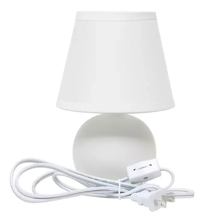 Petite Off White Orb Ceramic Table Lamp
