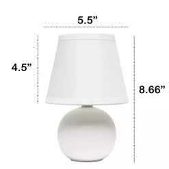 Petite Off White Orb Ceramic Table Lamp