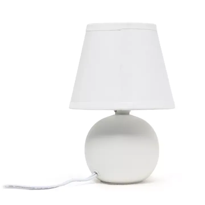 Petite Off White Orb Ceramic Table Lamp