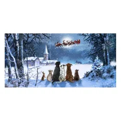 Pets Watching Santa Canvas Art Print