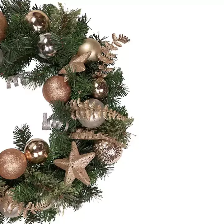 Pine and Star Ornaments Wreath