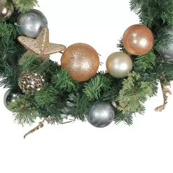 Pine and Star Ornaments Wreath