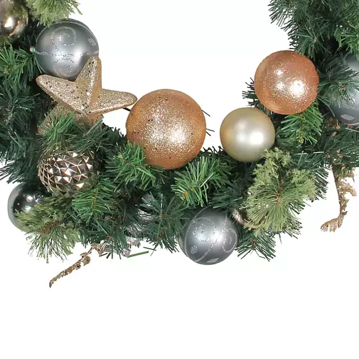 Pine and Star Ornaments Wreath