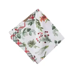 Pinecone and Plaid Reversible Napkins, Set of 6