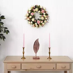 Pink and Ivory Roses Wreath