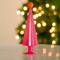 Pink and Orange Glass Christmas Tree