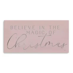 Pink Believe in Magic Christmas Canvas Art Print