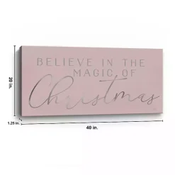 Pink Believe in Magic Christmas Canvas Art Print