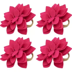 Pink Blossom Napkin Rings, Set of 4