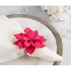 Pink Blossom Napkin Rings, Set of 4