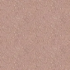 Pink Boucle Natural Wood Ottoman