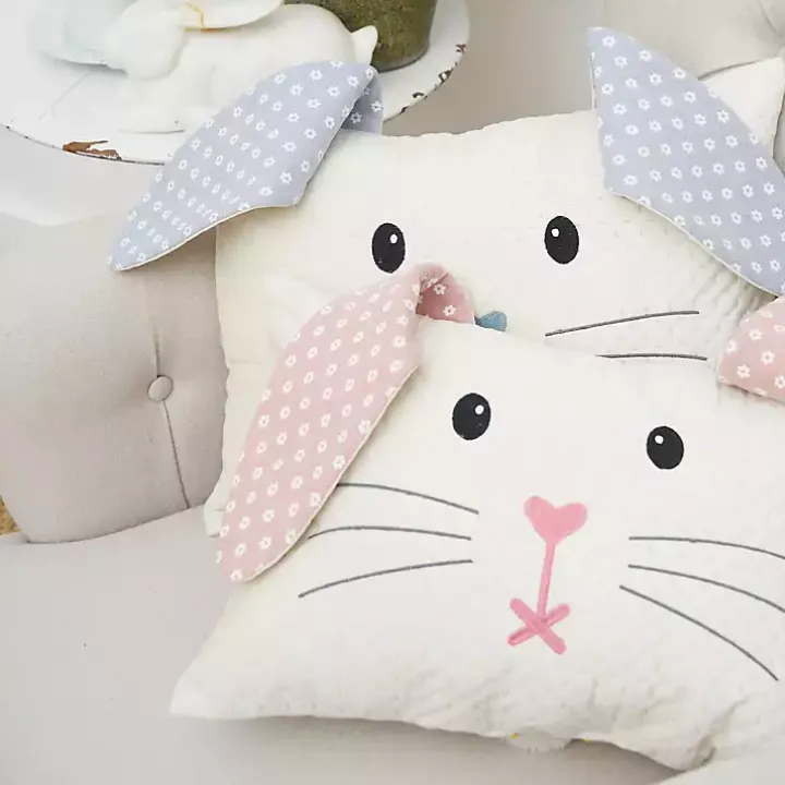 Pink Bunny Face Pillow