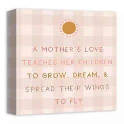 Pink Checkered A Mother's Love Canvas Art Print