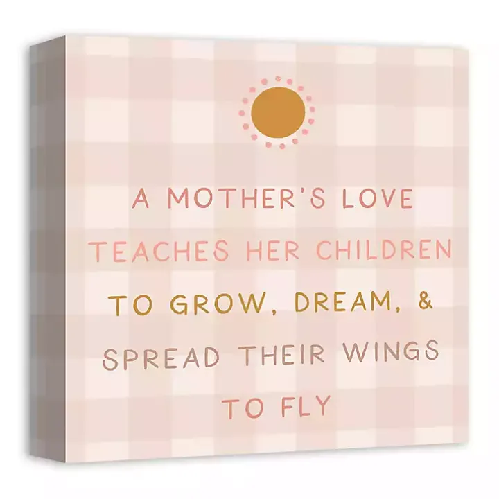 Pink Checkered A Mother's Love Canvas Art Print