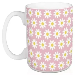 Pink Daisy Sunny Bunny Mugs, Set of 2