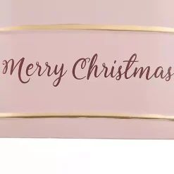 Pink Iron Merry Christmas Baskets, Set of 2