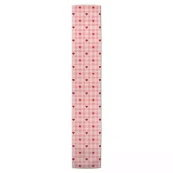 Pink Plaid Hearts Table Runner, 72 in.
