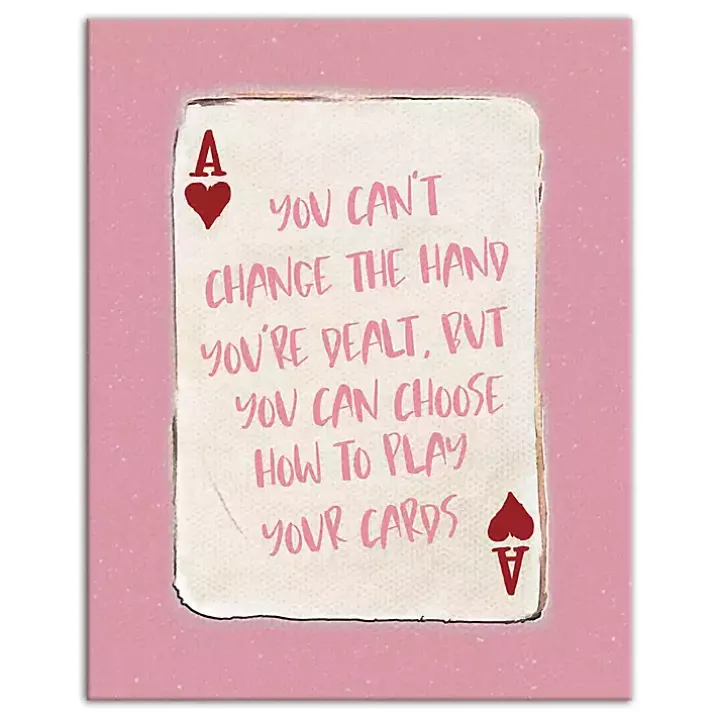 Pink Playing Card Canvas Art Print