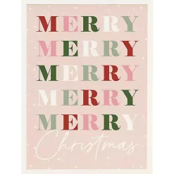 Pink Snowy Merry Christmas Framed Wall Plaque