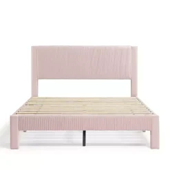 Pink Upholstered Dalia Queen Platform Bed