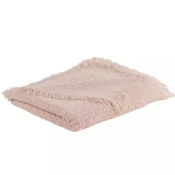 Pink Waffle Weave Throw Blanket