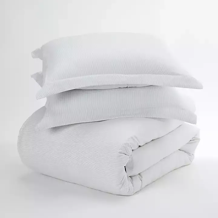 Pinstriped 3-pc. Twin Duvet Cover Set