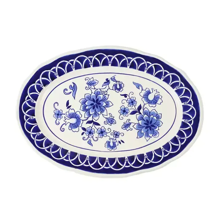 Pip Vintage Blue Floral Serving Platter