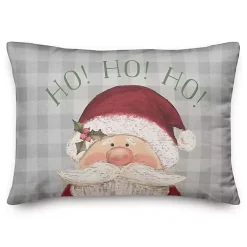 Plaid Ho Ho Ho Santa Claus Pillow