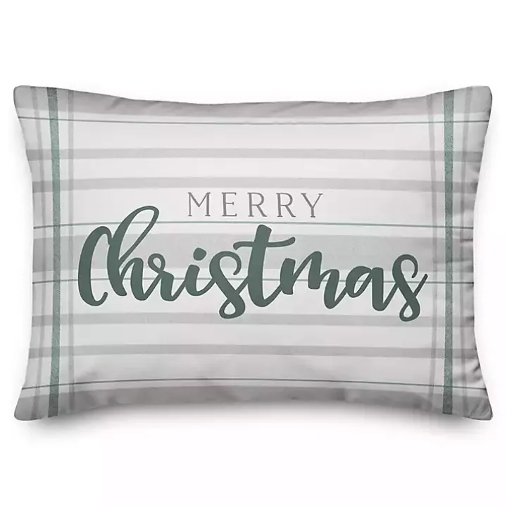 Plaid Merry Christmas Pillow