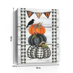 Plaid Stacked Pumpkins Canvas Art Print, 18x24