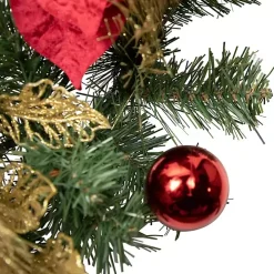 Poinsettia and Ornament Wreath