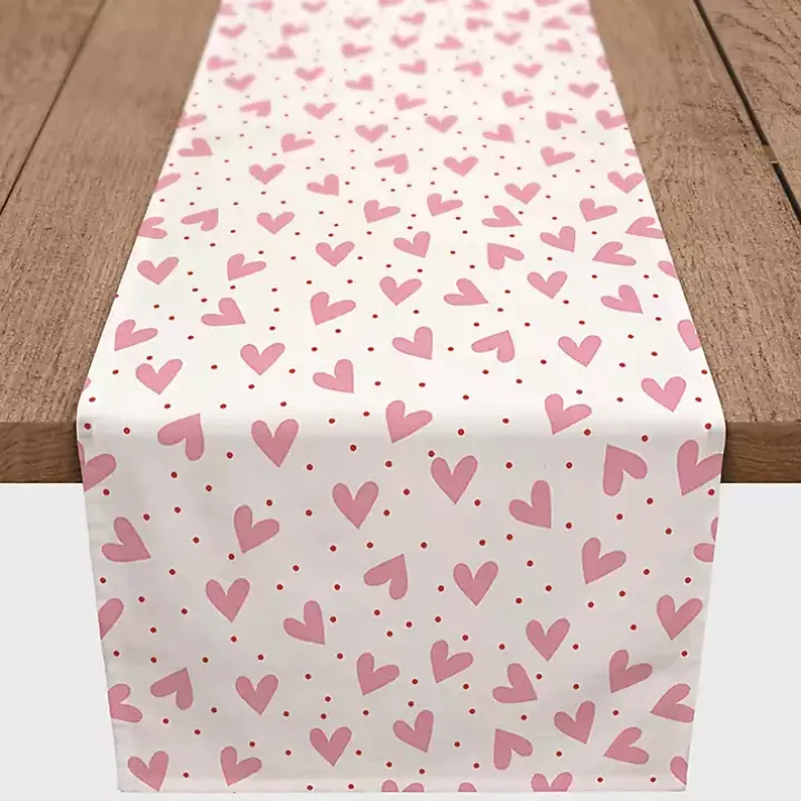 Polka Dot Hearts Table Runner, 72 in.