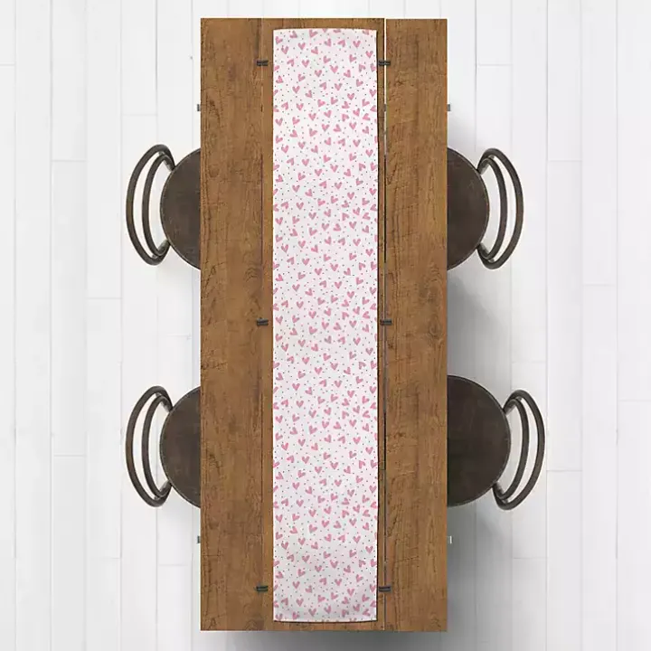 Polka Dot Hearts Table Runner, 90 in.